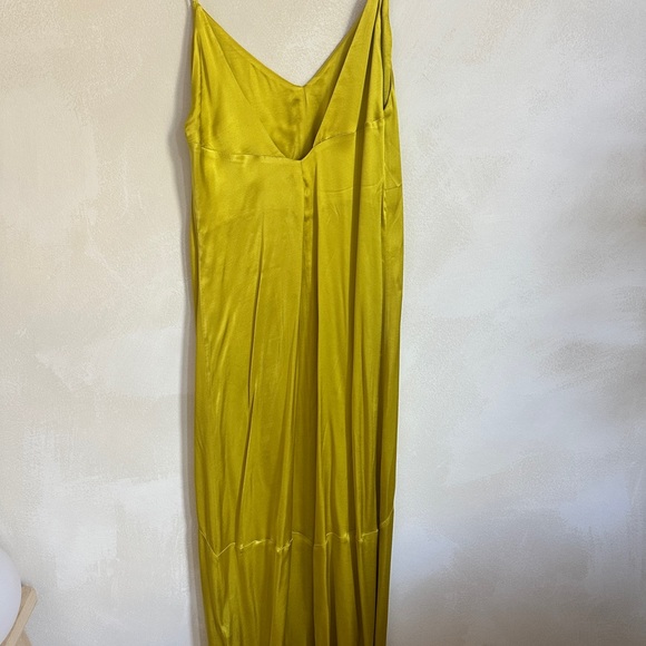 Massimo Dutti Yellow Spaghetti Strap Maxi Dress - Picture 4 of 4